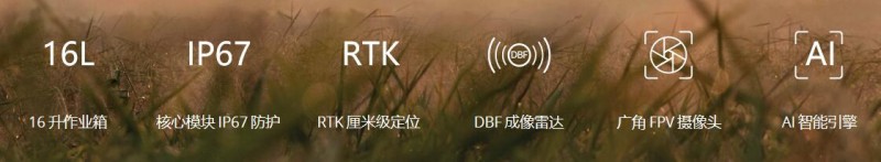     16 升作业箱核心模块 IP67 防护RTK 厘米级定位DBF 成像雷达广角 FPV 摄像头AI 智能引擎