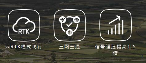 云RTK模式飞行 三网三通 信号强度提高1.5倍