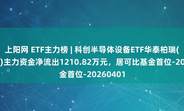 上阳网 ETF主力榜 | 科创半导体设备ETF华泰柏瑞(588710)主力资金净流出1210.82万元，居可比基金首位-20260401