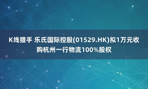 K线猎手 乐氏国际控股(01529.HK)拟1万元收购杭州一行物流100%股权