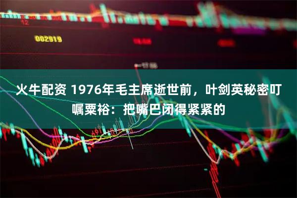 火牛配资 1976年毛主席逝世前,叶剑英秘密叮嘱粟裕:把嘴巴闭得紧紧的