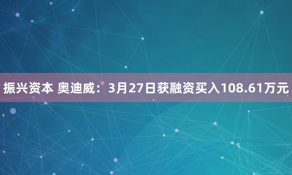 振兴资本 奥迪威：3月27日获融资买入108.61万元