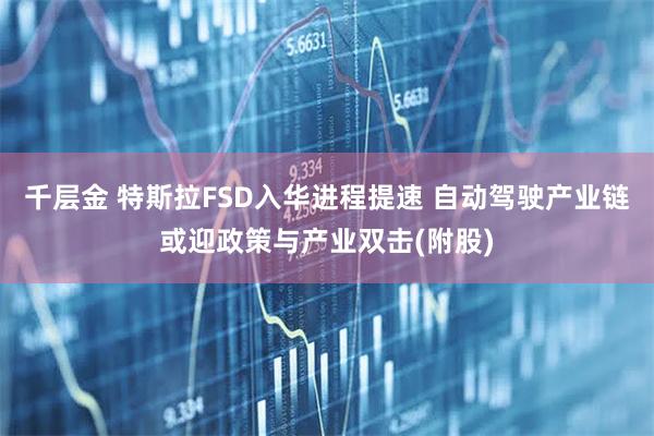 千层金 特斯拉FSD入华进程提速 自动驾驶产业链或迎政策与产业双击(附股)
