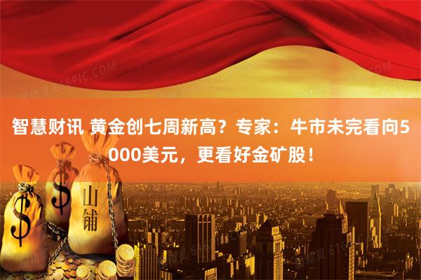 智慧财讯 黄金创七周新高？专家：牛市未完看向5000美元，更看好金矿股！